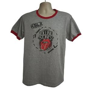 The Rolling Stones Gray Graphic Mens Ringer T-Shirt Medium 50/50 Cotton